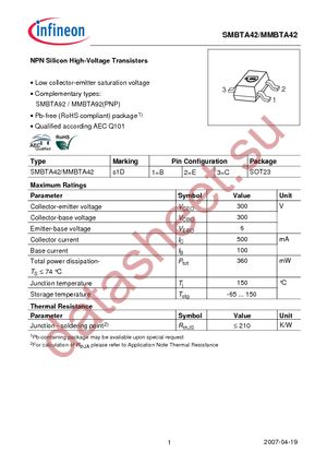 MMBTA 42 LT1 datasheet  